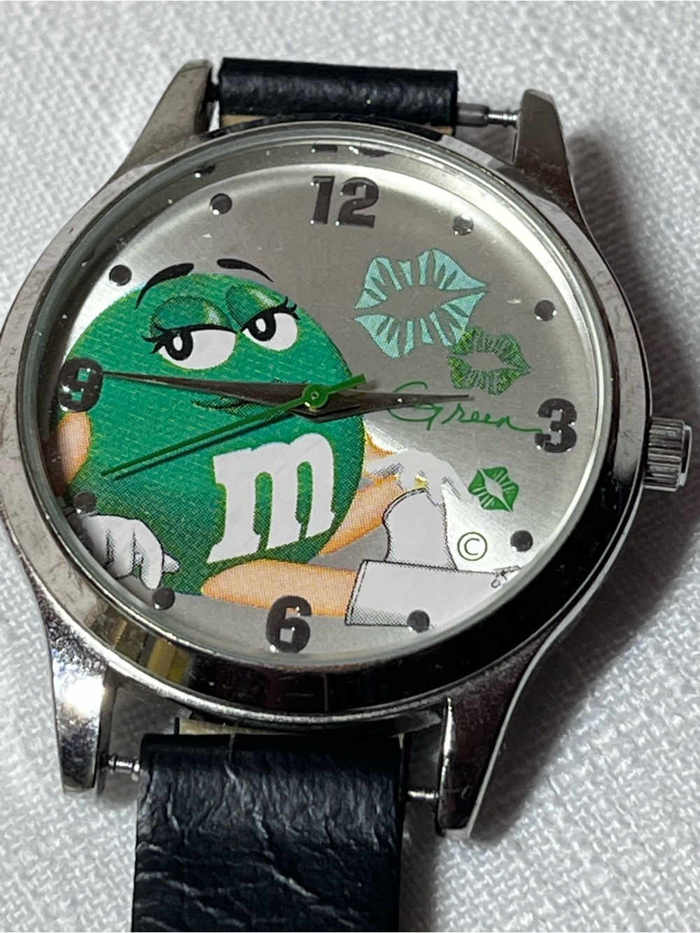 M&M'S Black Leather Strap Watch with Green M&M Dial
2008